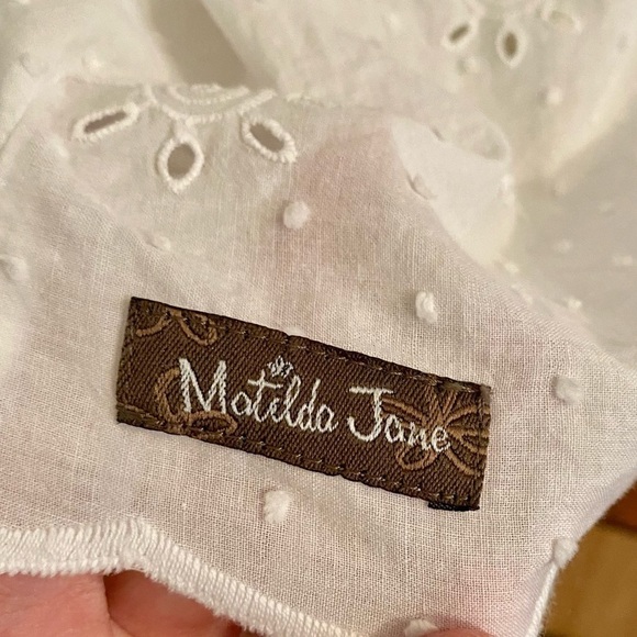 MATILDA JANE EMBROIDERED SPLIT NECK POINTELLE COTTON BLOUSE SIZE LARGE FLORAL - Picture 8 of 16